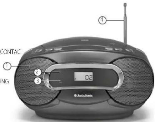 AudioSonic CD1582 - IDENTIFICATIE VAN DE ONDERDELEN - 1