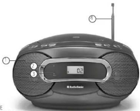 AudioSonic CD1582 - IDENTIFICAZIONE DELLE PARTI - 1