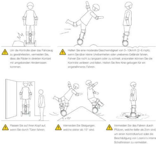 SEGWAY Loomo - Sicherheitswarnungen für die Fahrt - 1