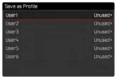 LEICA Q2 Monochrom - ENREGISTREMENT DES PARAMÉTRAGES EN VIGUEUR COMME PROFIL UTILISATEUR - 1