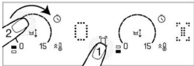 GRUNDIG GIEI 838980 INH - Turning on the wide surface cooking zone (It varies depending on the product model. It may not be available on your product.) - 1