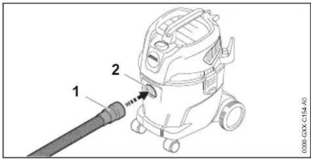 STIHL SE 33 - Fitting and removing suction hose - 1