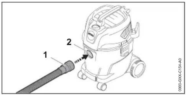 STIHL SE 33 - Montare e smontare il tubo di aspirazione - 1