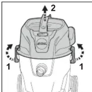 STIHL SE 33 - Assemblare l'aspiratore a umido/a secco - 1