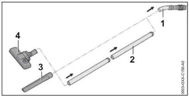 STIHL SE 33 - Saugschlauch anbauen und abbauen - 2
