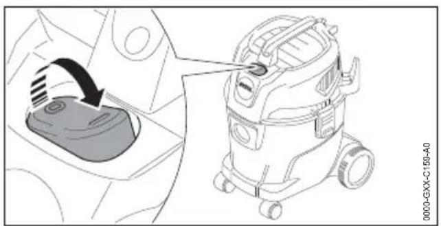 STIHL SE 33 - Accendere l'aspiratore a umido/a secco - 1