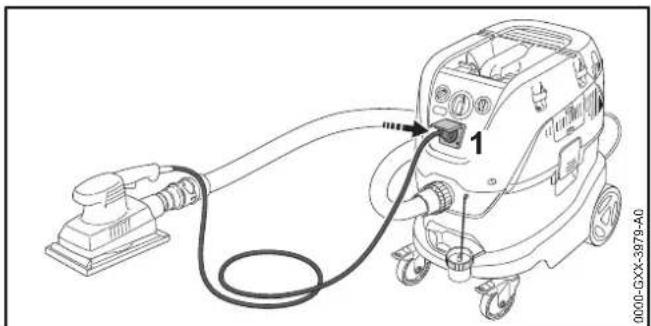 STIHL SE 133 ME - Operation with the wet/dry vacuum cleaner being switched on and off automatically by a connected power tool - 1