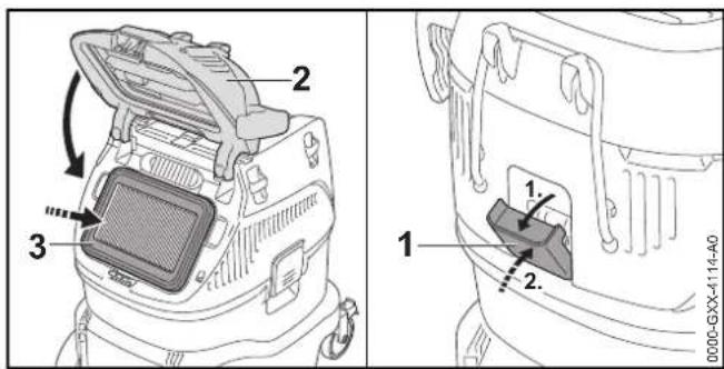 STIHL SE 133 ME - Rengör filtret - 4