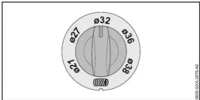 STIHL SE 133 ME - Reglarea diametrului furtunului de aspirare - 1