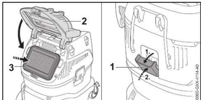 STIHL SE 133 ME - Contrôle de l'aspirateur eau et poussière - 3