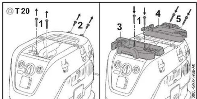 STIHL SE 133 ME - Attaching the retainer for a tool box - 1