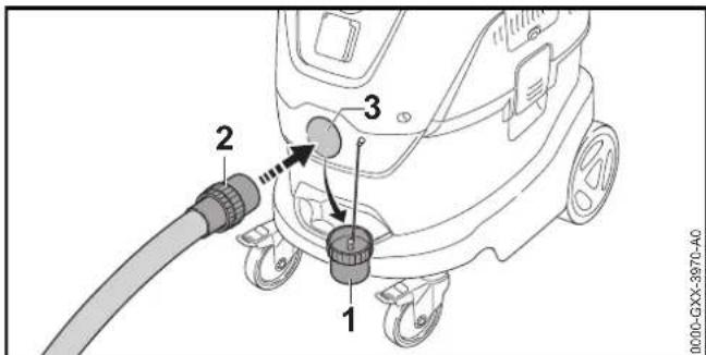 STIHL SE 133 ME - Desmontar a mangueira de aspiração - 1