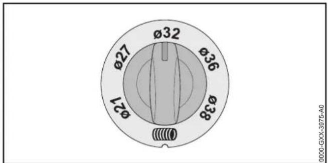 STIHL SE 133 ME - Durchmesser des Saugschlauchs einstellen - 1