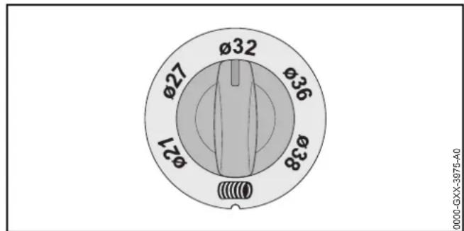 STIHL SE 133 ME - Diameter van de zuigslang instellen - 1