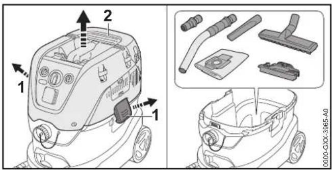 STIHL SE 133 ME - Assemblage de l'aspirateur eau et poussière - 1