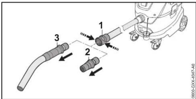 STIHL SE 133 ME - Handrohr oder Adapter abbauen - 1