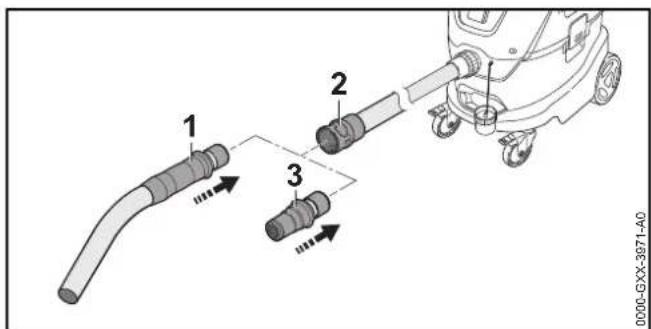 STIHL SE 133 ME - Montarea tubului manual Sau al adaptorului - 1