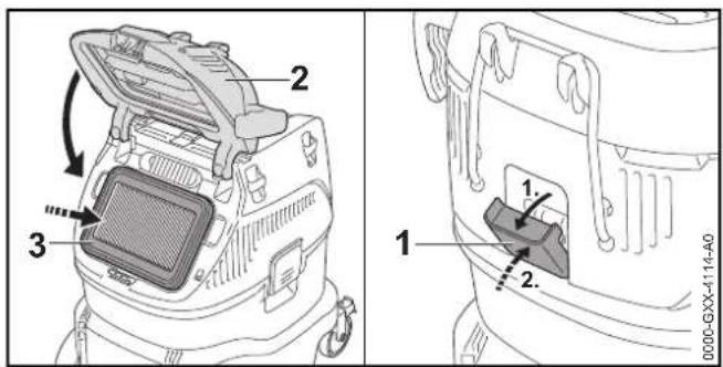 STIHL SE 133 ME - Rengjering av filteret - 4