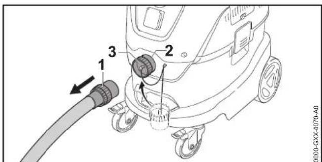 STIHL SE 133 ME - Fitting and removing suction hose - 2