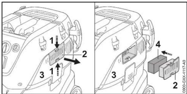 STIHL SE 133 ME - Curățarea filtrului - 5