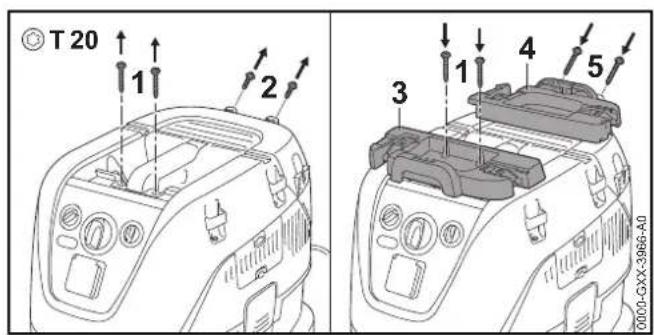 STIHL SE 133 ME - Assemblare l'aspiratore a umido/a secco - 5
