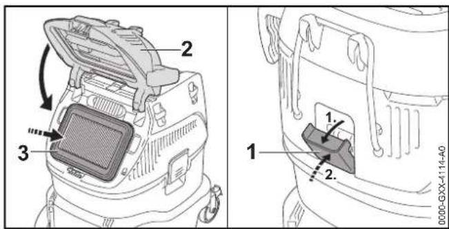 STIHL SE 133 ME - Nettoyage du filtré - 4