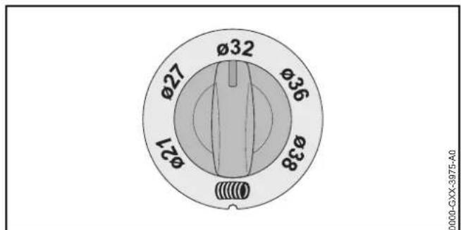STIHL SE 133 ME - Stille inn diameteren pa sugeslangen - 1