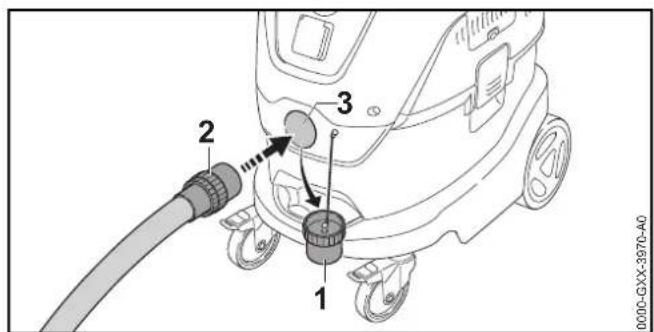 STIHL SE 133 ME - Montarea furtunul de aspirare - 1
