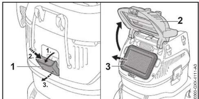 STIHL SE 133 ME - Kontrollere filteret - 1