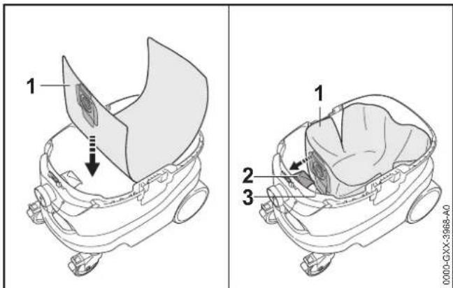 STIHL SE 133 ME - A szurózsák behelysezése - 1