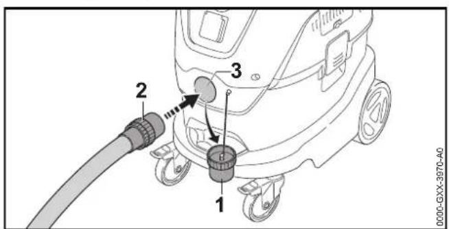 STIHL SE 133 ME - Montage du tuyau flexible d'aspiration - 1