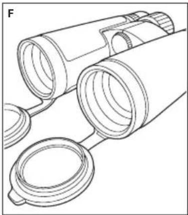 NIKON Monarch HG 10x42 - Capuchons d'objectif rabattables - 1