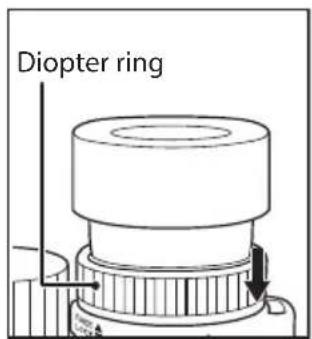 NIKON Monarch HG 10x42 - Diopter and diopter lock mechanism - 4