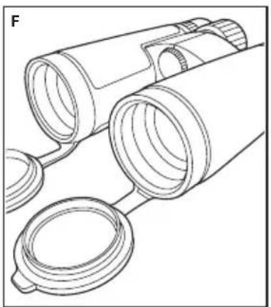 NIKON Monarch HG 10x42 - Flipdown objective lens caps - 1