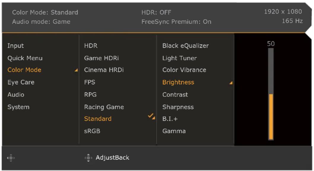 BENQ Mobiuz EX2710S - Menu Mode couleur - 1