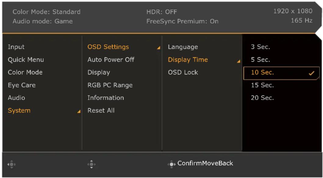 BENQ Mobiuz EX2710S - Menu Système - 1