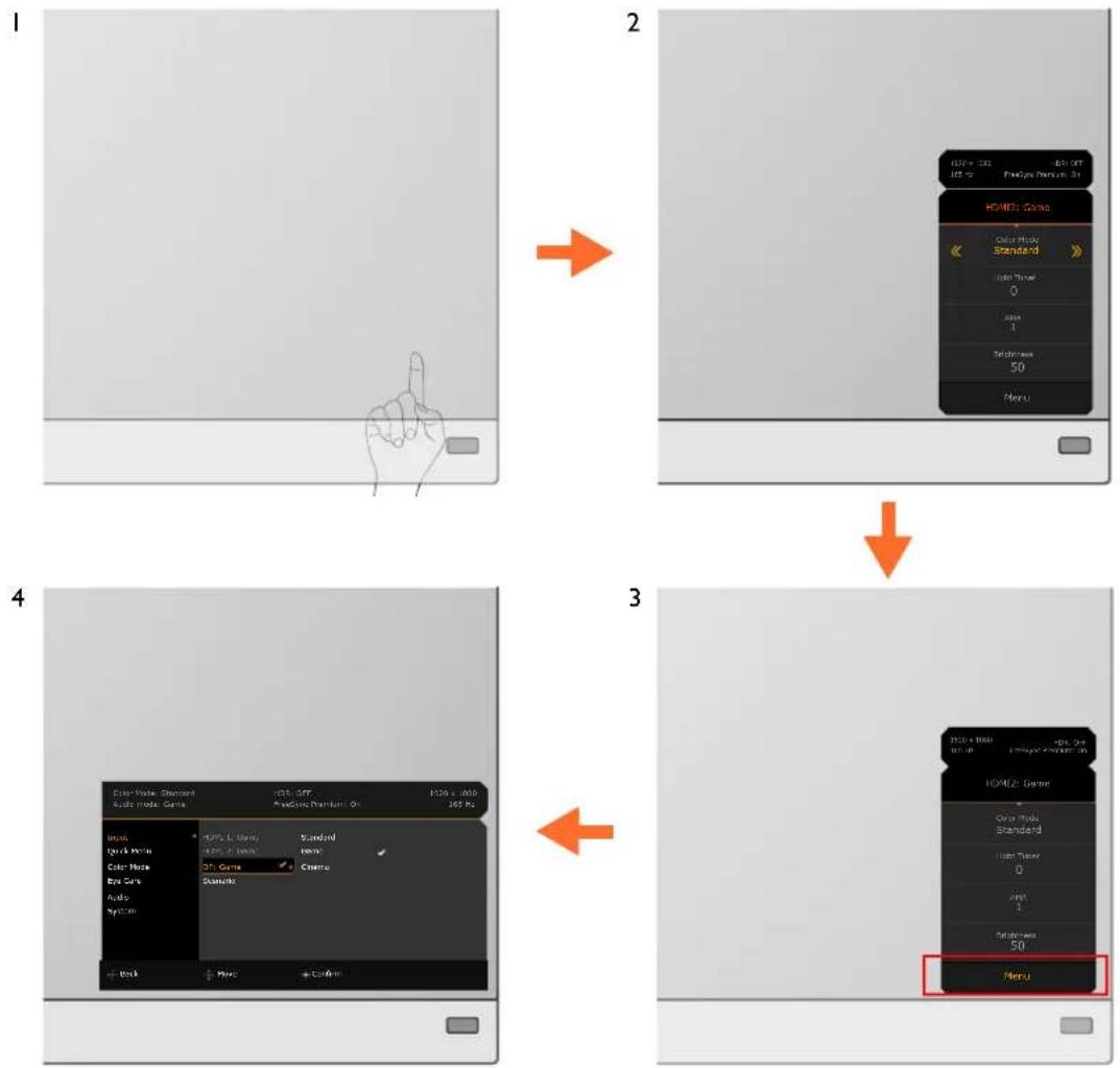BENQ Mobiuz EX2710S - Contrôleur 5 directions et opérations de base du menu - 2