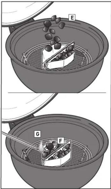 WEBER Summit Kamado E6 - Lighting the Charcoal Using CHAR-BASKETS - 3