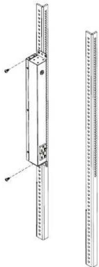 V7 PDU14B15A1U - Montage du rack en position verticale (0U et 1U) - 2
