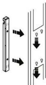 V7 PDU14B15A1U - Montage du rack avec des encoches (modèle 0U uniquement) - 2