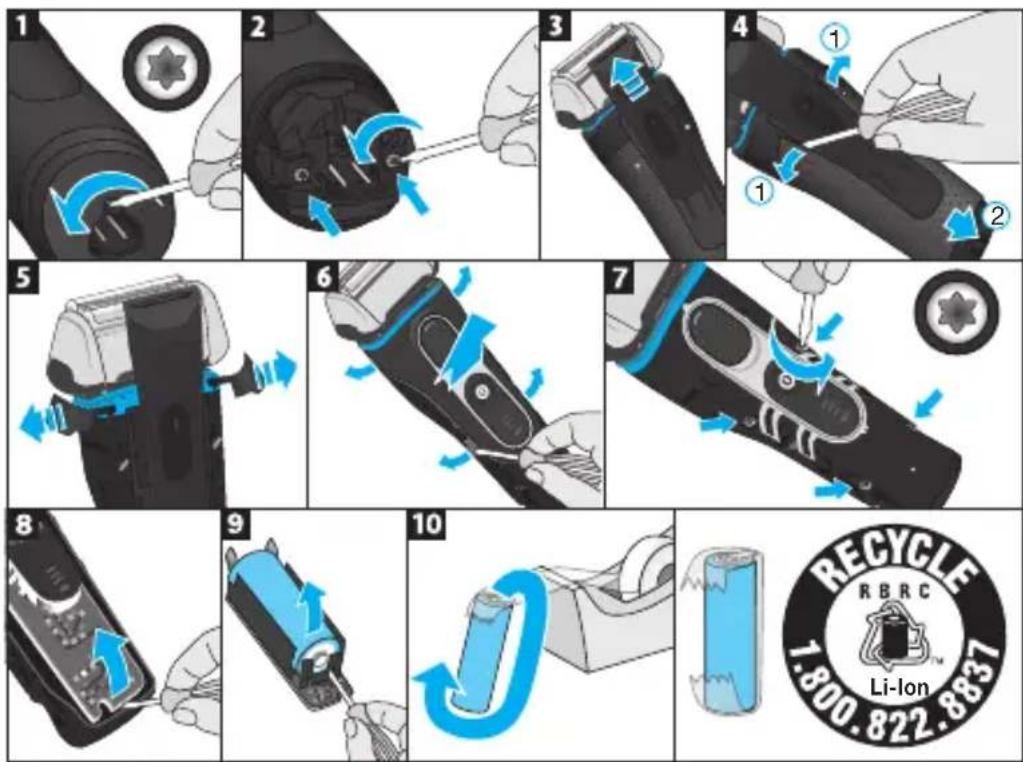 BRAUN Series 5 5197cc - Battery removal - 1