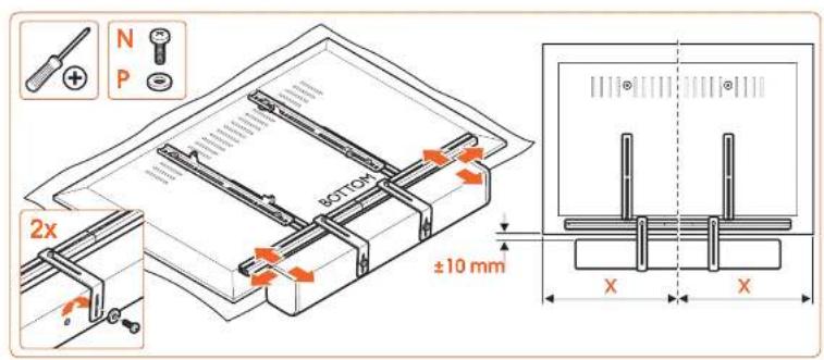 VOGELS SOUND 3550 - Important Before mounting the sound bar mount, first read the warnings at the back of the supplied parts list (separate card). - 17