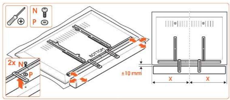 VOGELS SOUND 3550 - Important Before mounting the sound bar mount, first read the warnings at the back of the supplied parts list (separate card). - 15
