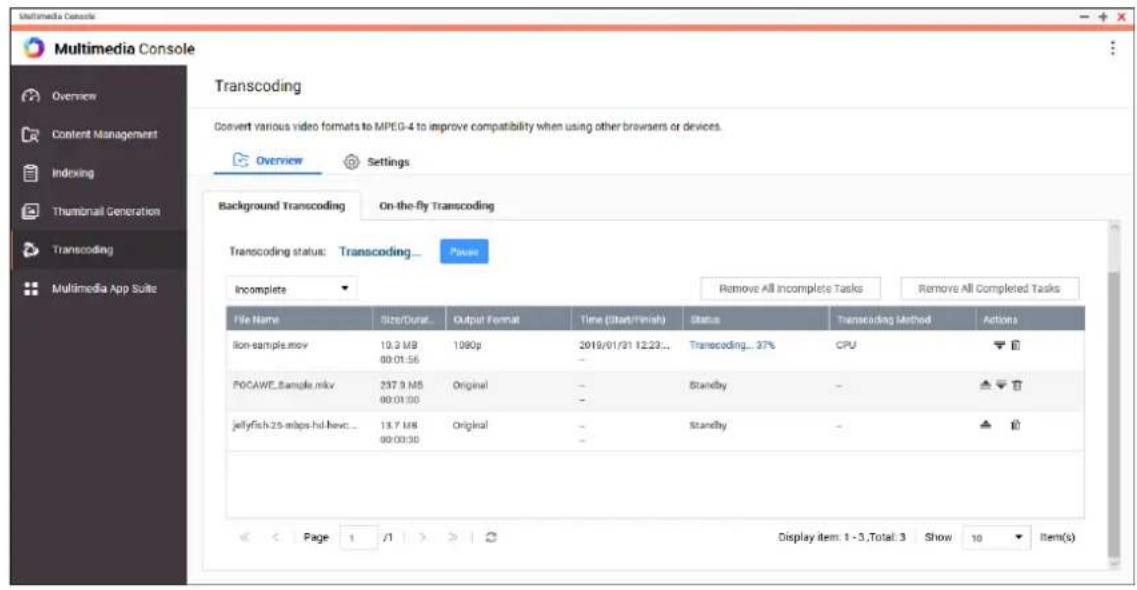QNAP TSh1677XURP - Transcodage en arrière-plan - 1