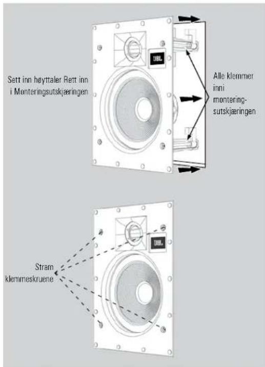 JBL Arena 8IW - VIKTIG: Bruk alltid innstlinger for lav't moment. Overstram ALDRI klemskruene - 1