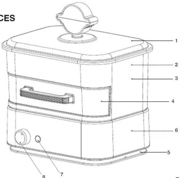 Salton Hot Dog Steamer HD1905 - DESCRIPTION DES PIÈCES - 1