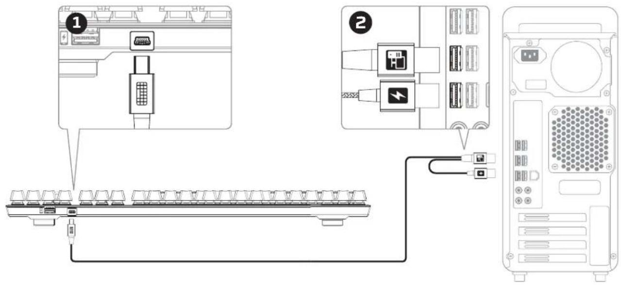 KINGSTON HyperX Alloy FPS - Instalación del teclado: - 1