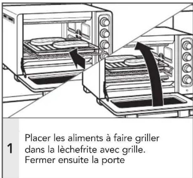 KITCHENAID KCO253 - Positions de grille recommandées : haut - 1