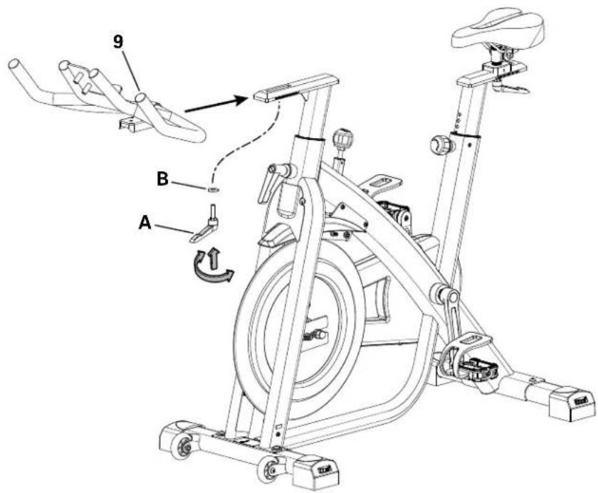 BOWFLEX C7 - Fixez l'assemblage du guidon à l'armature - 1