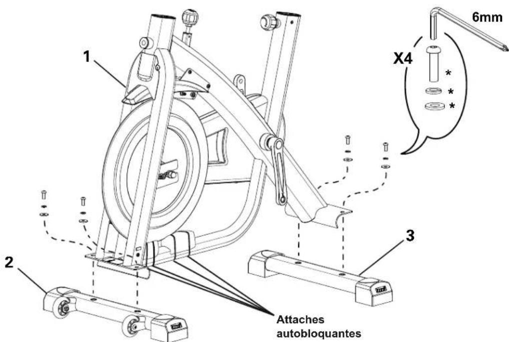 BOWFLEX C7 - Fixez les stabilisateurs sur le cadre - 1